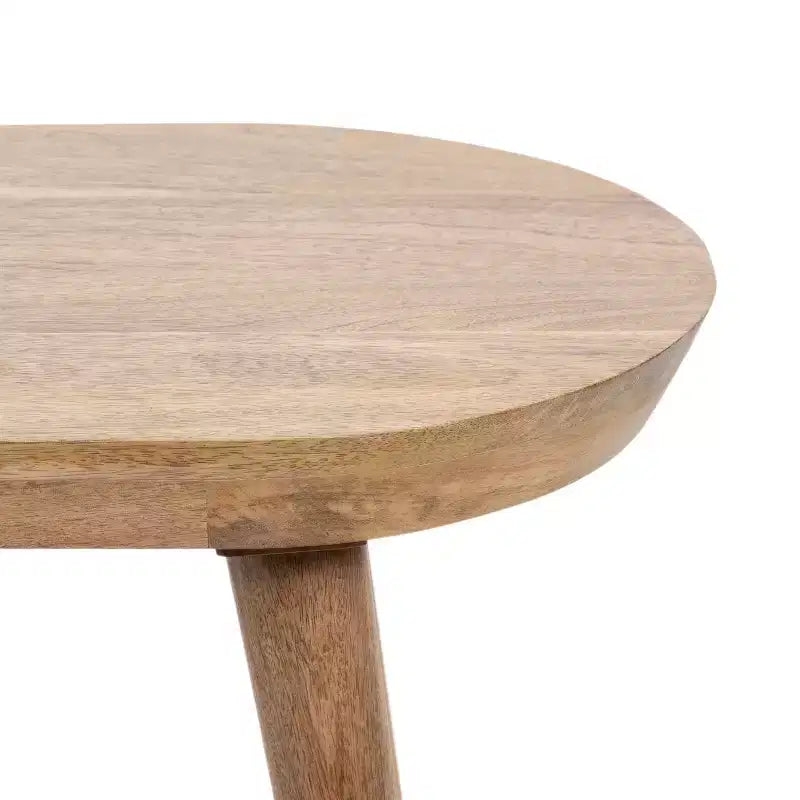 Brown Oval Wood Side Table – 1 Person Use