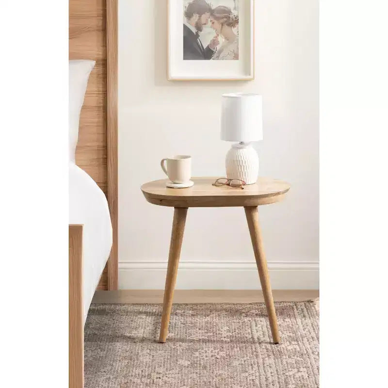 Table d'appoint ovale en bois marron – 1 personne