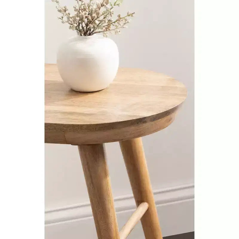 Table d'appoint ovale en bois marron – 1 personne