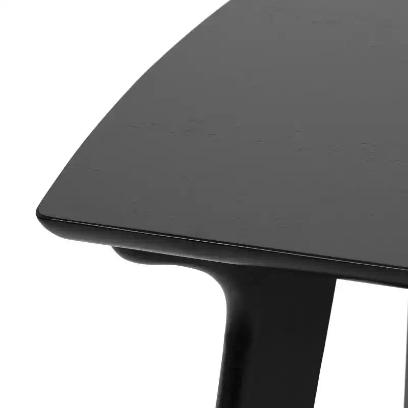 Black Two-Tier Rectangle Wood Side Table
