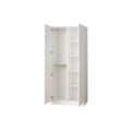 HomeStock Viviane Contemporary Wood Closet with Hanging Bars and Five Shelves in White