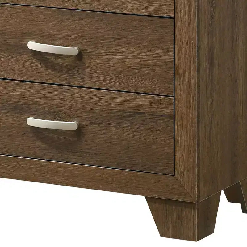 Oak / Smoke Grey / White 5-Drawer Dresser – Single-User Bedroom Storage Chest
