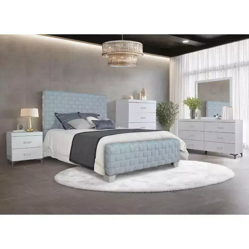 Oak / Smoke Grey / White 5-Drawer Dresser – Single-User Bedroom Storage Chest