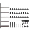 VEVOR Ladder Shelf, 5-Tier Bookshelf 24x11.8in, Open Wall-Mounted Ladder Shelf with Metal Frame,Storage Rack Sundries Holder, Black