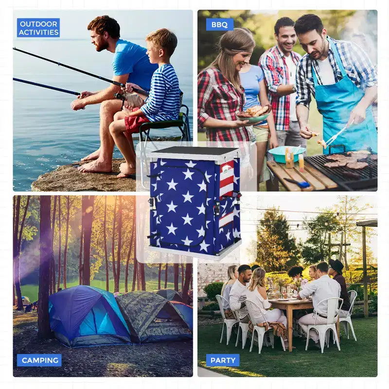Table de camping pliable multicolore, individuelle