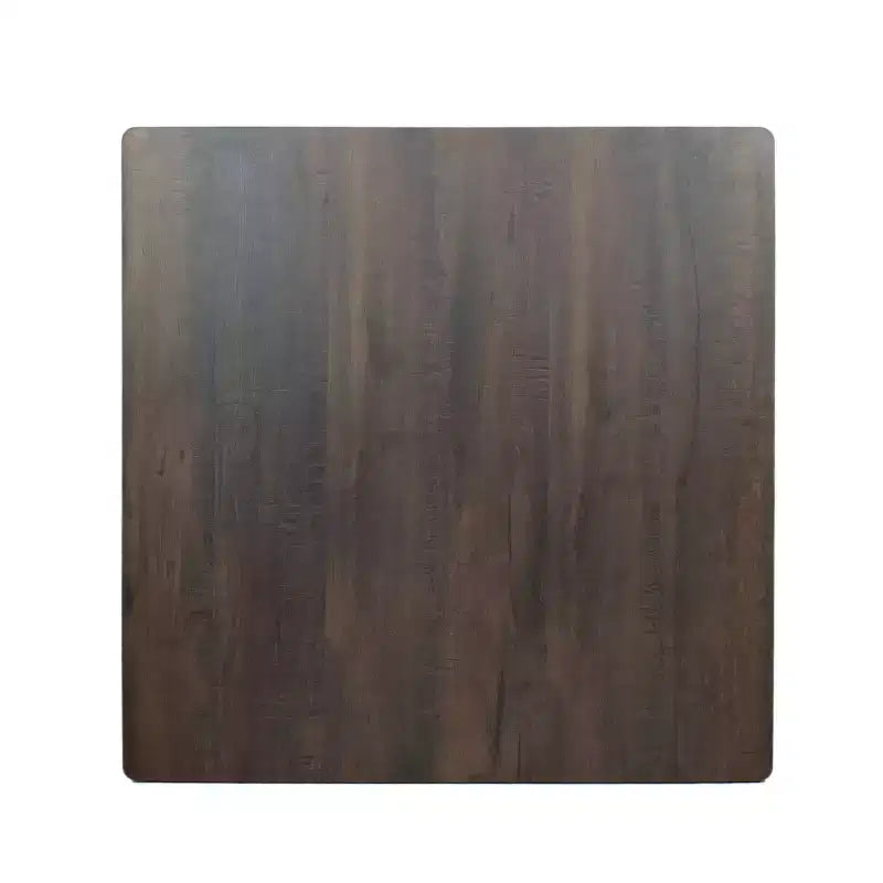 Table de bar carrée 2 personnes, plateau Ciment Gris / Gris+Noir / Noyer, 4 pieds
