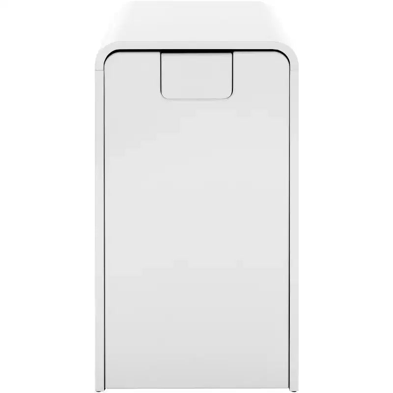 Support de rangement à roulettes noir / chêne / blanc pour équipements de sport, métal et MDF, rangement au sol