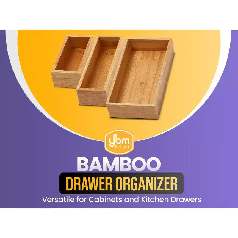 Organiseur de tiroir en bambou naturel, multi-compartiments, simple