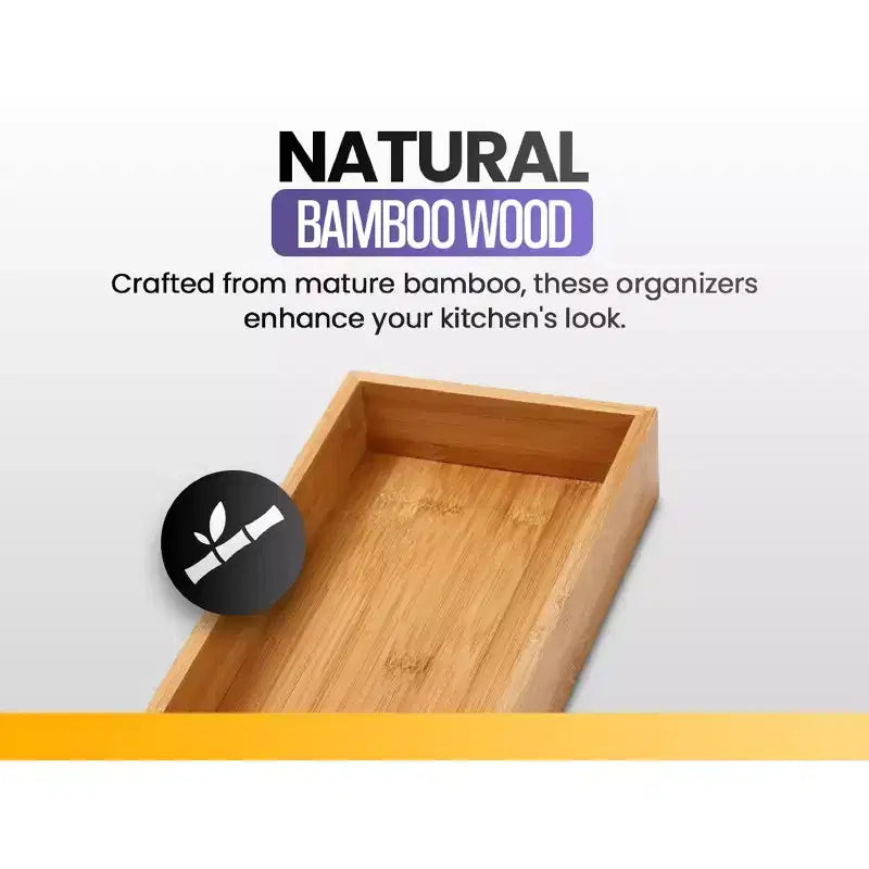 Organiseur de tiroir en bambou naturel, multi-compartiments, simple