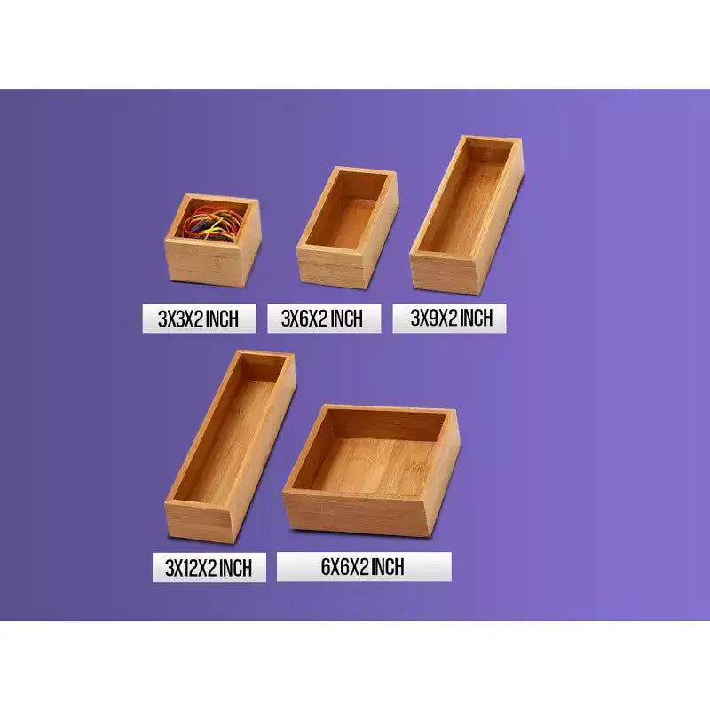 Organiseur de tiroir en bambou naturel, multi-compartiments, simple