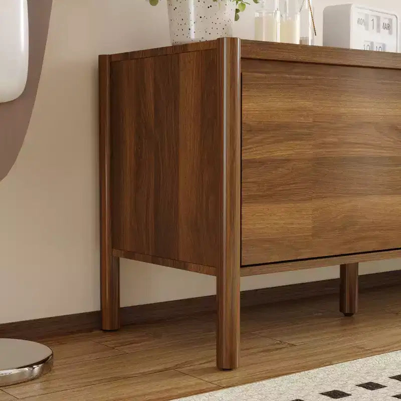 Meuble TV moderne en bois naturel, style minimaliste, convient aux téléviseurs jusqu'à 70 pouces