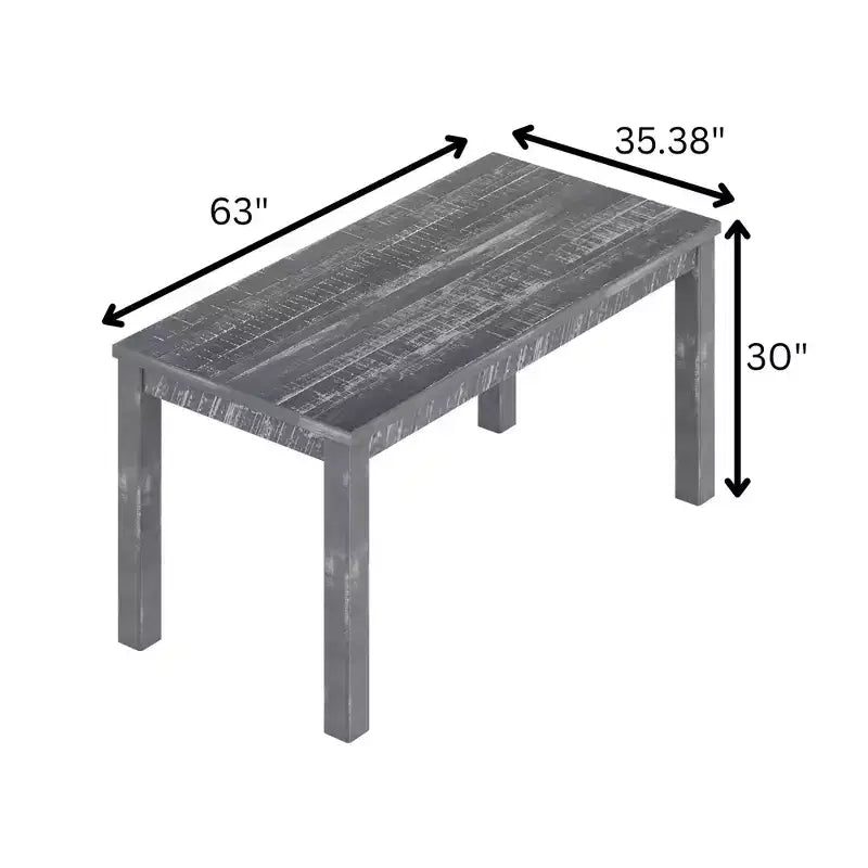 Table à manger rectangulaire en bois, espresso/gris/blanc, 6 places