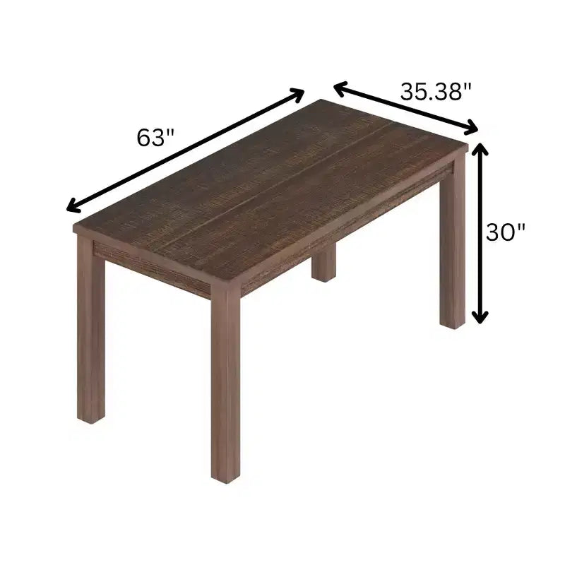 Table à manger rectangulaire en bois, espresso/gris/blanc, 6 places