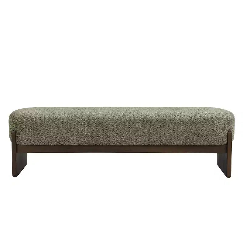 Pouff rectangulaire gris en fil bouclé, 1 place