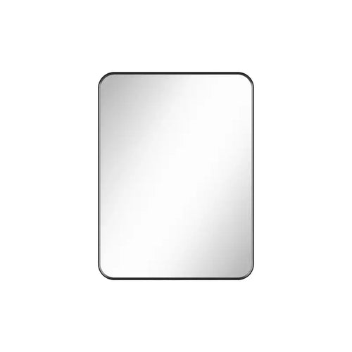 Miroir mural rectangulaire arrondi noir/blanc – 1 personne