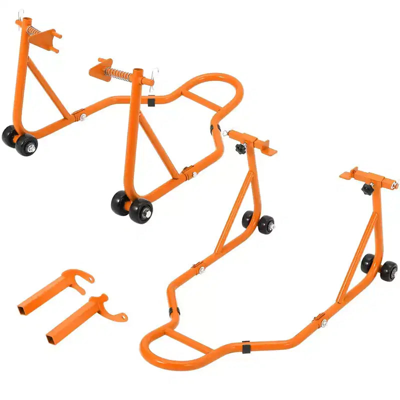 Orange/Rouge, Combinaison avant et arrière, Lève-moto 2 béquilles avec roues, 385 kg