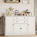 58 Farmhouse Sideboard Buffet Cabinet with Drawers, Large Wooden Coffee Bar Cabinet, Heavy-Duty Storage Cabinet with Adjustable Shelves