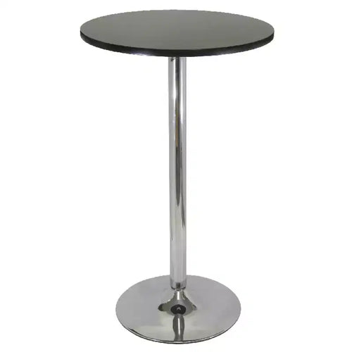 Ensemble table de bar et 4 tabourets pivotants, 3 pièces, noir et chrome