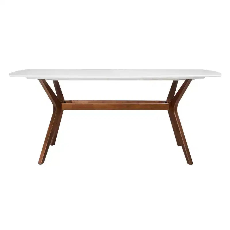 72" Emmond Mid Century Modern Dining Table White/Brown - Threshold™ (Assembly Required)