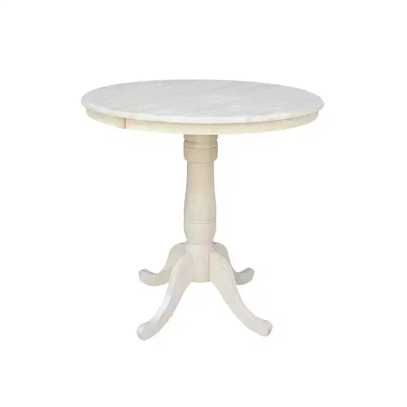 36" Round Counter Height 12" Drop Leaf Dining Table Unfinished - International Concepts