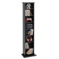 Slim Multimedia Storage Tower Black - Prepac: Modern Media Cabinet with Adjustable Shelves, Holds 160 CDs, 65 DVDs