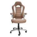 Techni Mobili Sport Race Executive Chair Camel: Ergonomic, Swivel, Adjustable Armrests, PU Leather