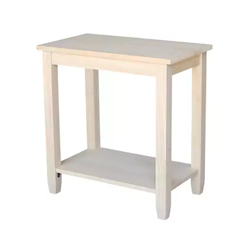 Table d'appoint rectangulaire beige avec étagère, 1 pièce