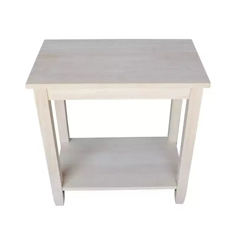 Table d'appoint rectangulaire beige avec étagère, 1 pièce