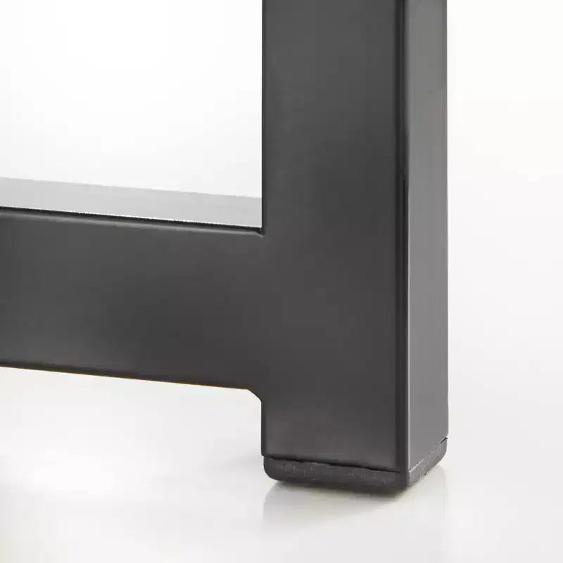 Table basse ronde grise et noire, piètement en métal, 1 personne