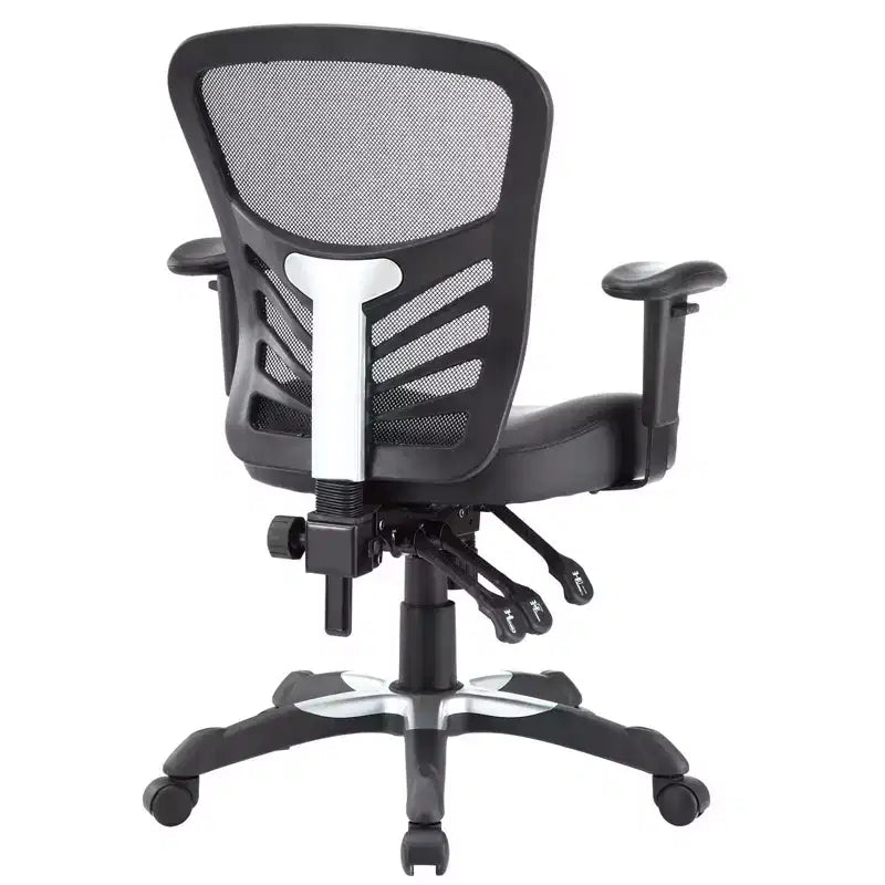 Fauteuil de bureau pivotant en maille noir/indigo/rouge, une place