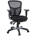 Fauteuil de bureau pivotant en maille noir/indigo/rouge, une place