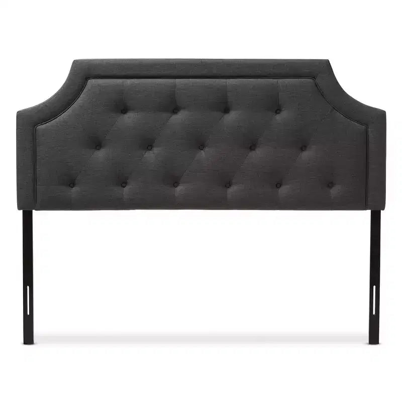 Tête de lit en tissu rembourré gris foncé, style contemporain, pour 1