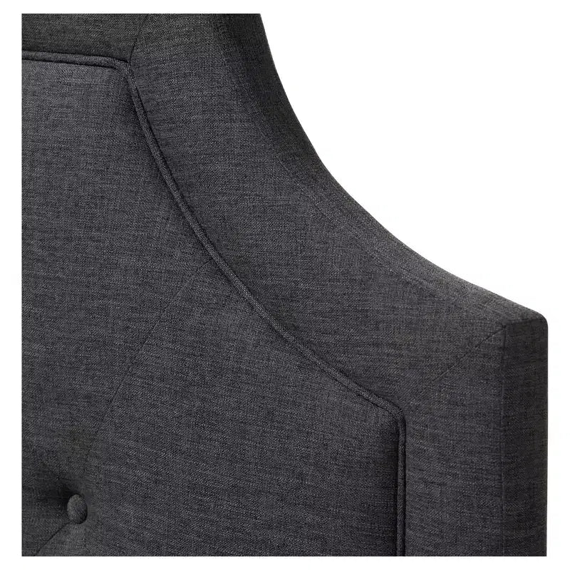 Tête de lit en tissu rembourré gris foncé, style contemporain, pour 1