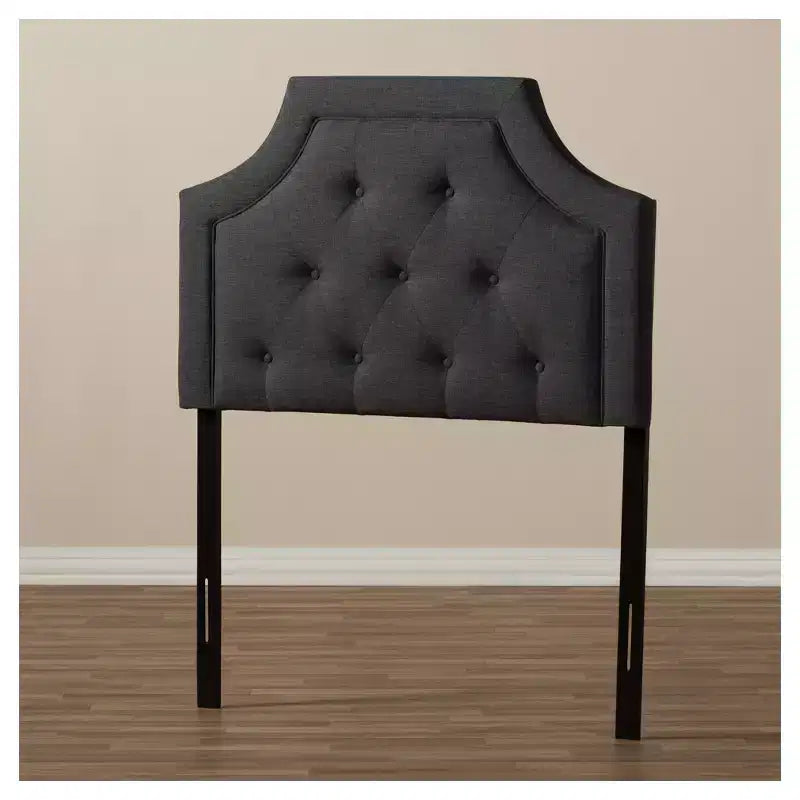 Tête de lit en tissu rembourré gris foncé, style contemporain, pour 1