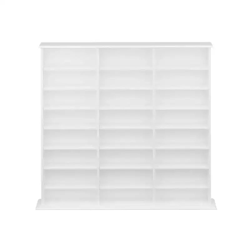 Étagère murale triple largeur – 24 tablettes ajustables, peut contenir 960 CD ou 405 DVD