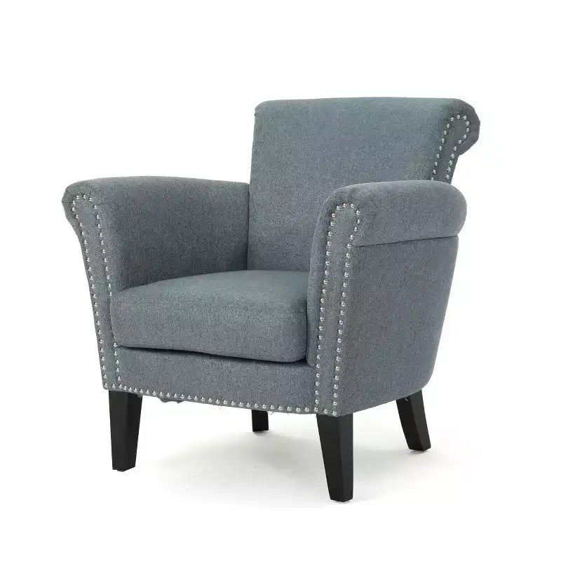 Fauteuil de club clouté vintage Brice – Clous décoratifs, capacité de 113 kg