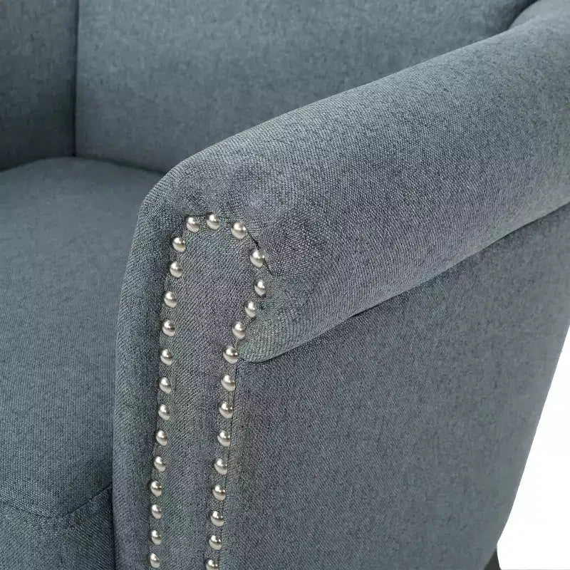 Fauteuil de club clouté vintage Brice – Clous décoratifs, capacité de 113 kg