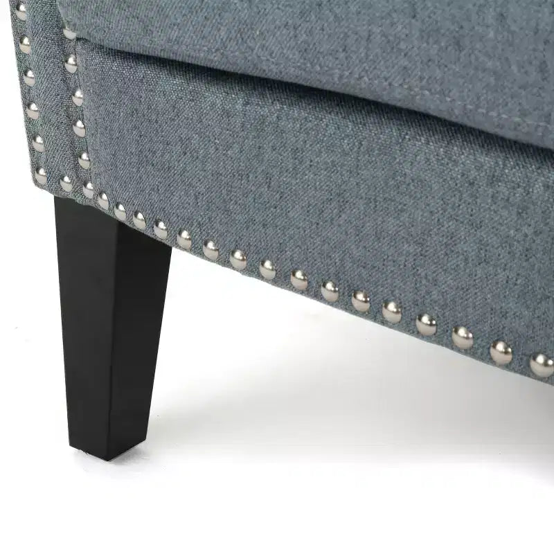 Fauteuil de club clouté vintage Brice – Clous décoratifs, capacité de 113 kg