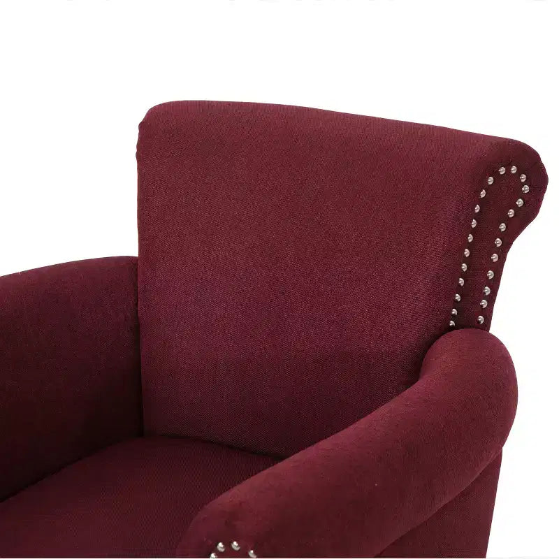 Fauteuil de club clouté vintage Brice – Clous décoratifs, capacité de 113 kg