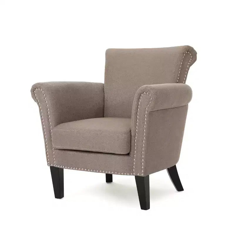 Fauteuil de club clouté vintage Brice – Clous décoratifs, capacité de 113 kg