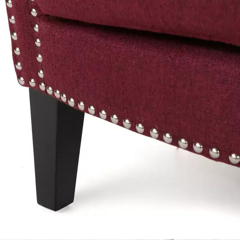 Fauteuil de club clouté vintage Brice – Clous décoratifs, capacité de 113 kg