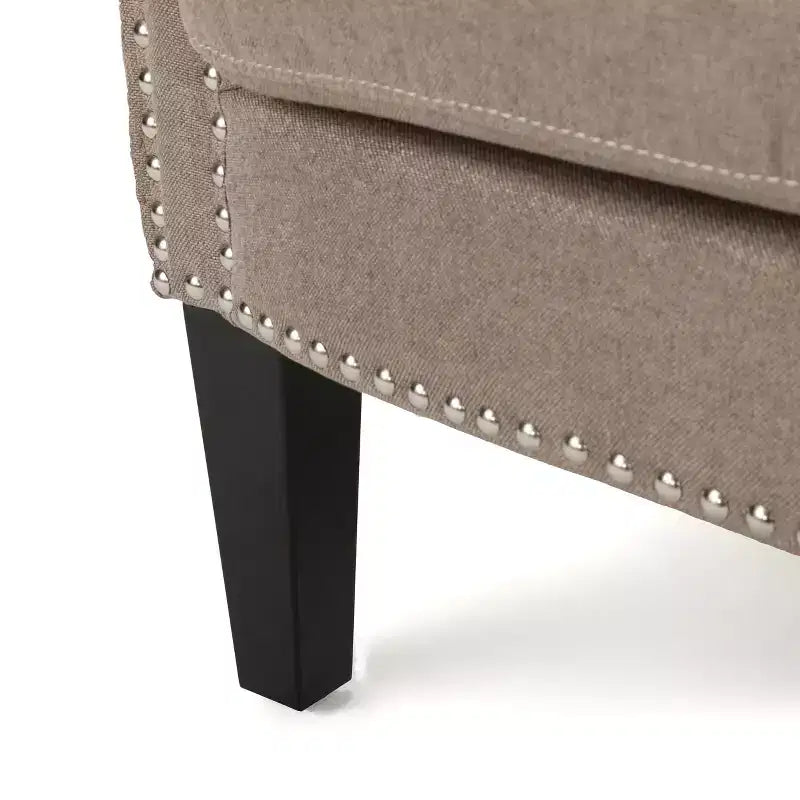 Fauteuil de club clouté vintage Brice – Clous décoratifs, capacité de 113 kg