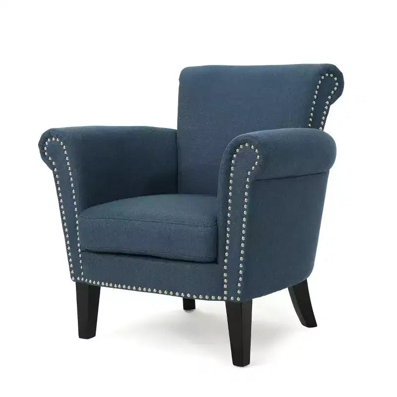 Fauteuil de club clouté vintage Brice – Clous décoratifs, capacité de 113 kg