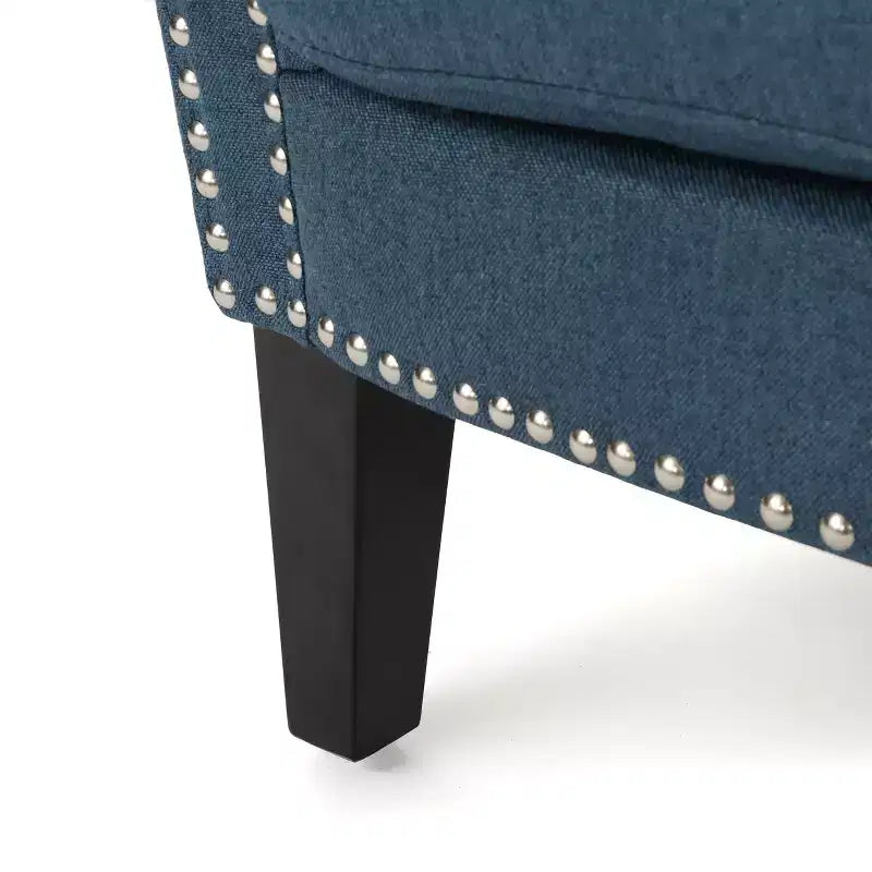 Fauteuil de club clouté vintage Brice – Clous décoratifs, capacité de 113 kg